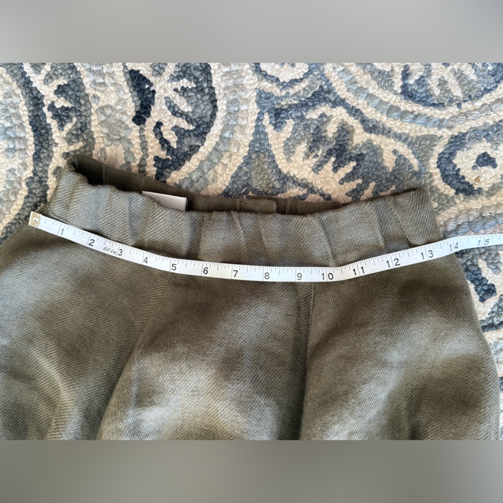 Son de Flor Olive Green Twill Linen Skirt - Picture 6 of 10